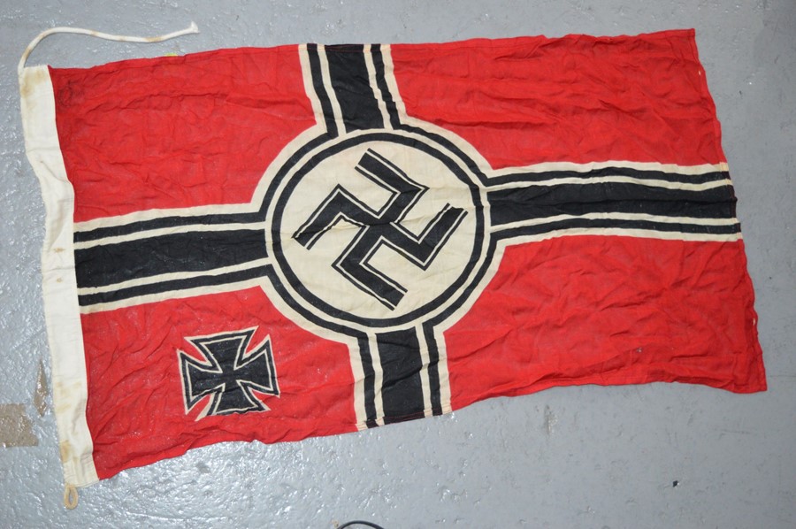 A Original German flag reputedly taken from a U-boat in France 1944