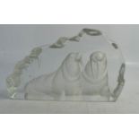 A Mats Jonasson Maleras Walrus Swedish sculpture, etched, and signed to the base, 16cm high.