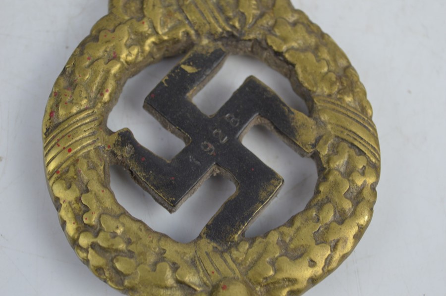 A German Nazi brass emblem possibly a flag pole top marked Erwin 1928 - Image 3 of 3