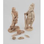 Two Chinese bone carvings, circa 1900.