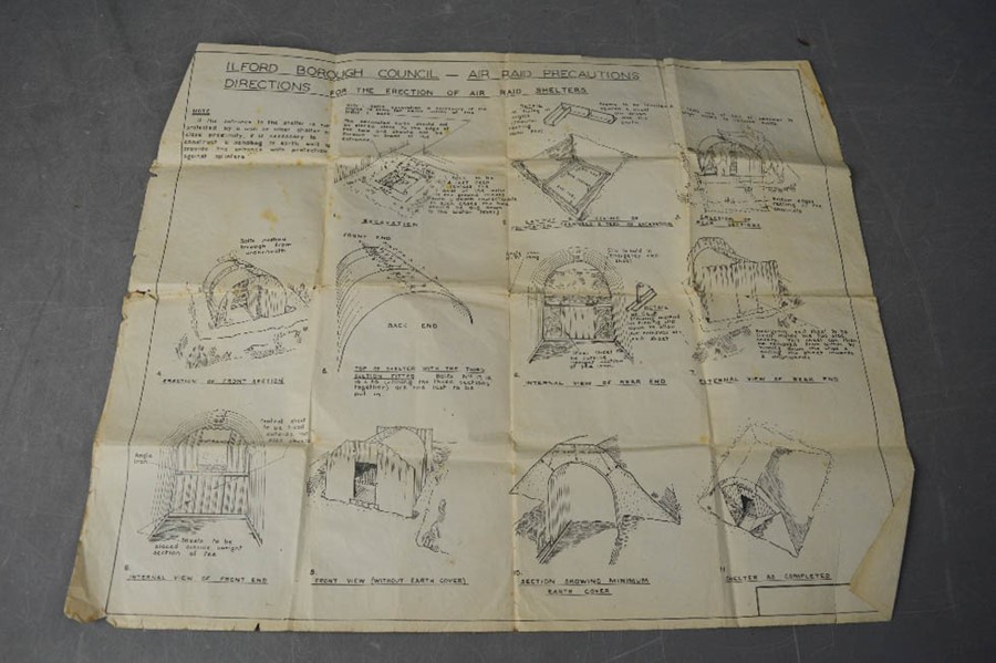 A wartime illustration: An Ilford Borough Council Air Raid Precautions Directions for the Erection