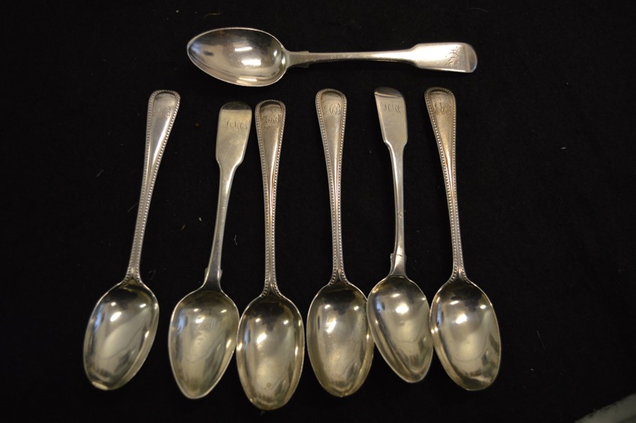 A group of silver teaspoons, 4.50toz.