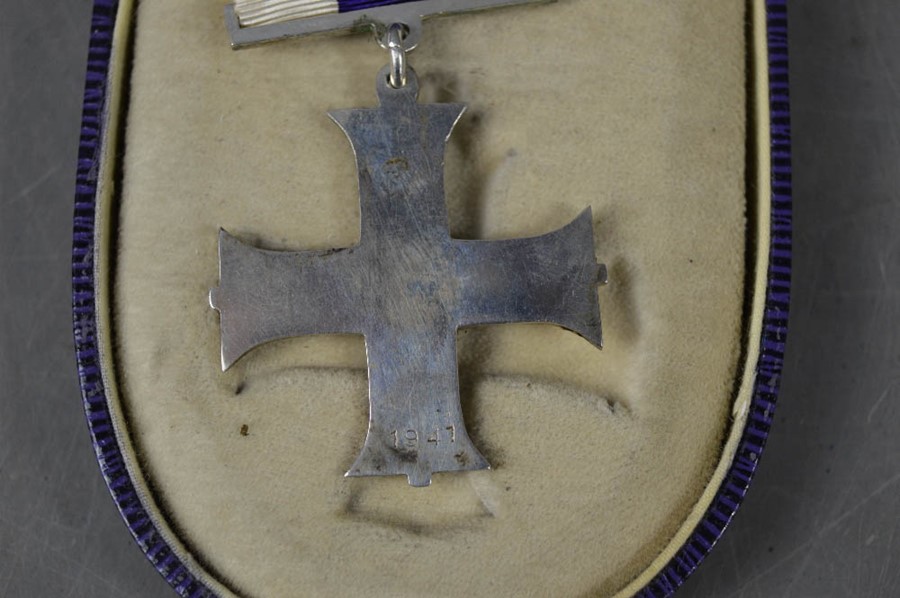 A military cross, unnamed, dated 1941, ribbon bar and box. - Image 4 of 4