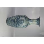 A large blue and white Chinese baluster vase, 63cm high.