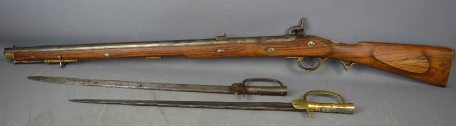 An Indian Brunswick 1846 with Indian Army and two bayonets.