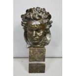 Ganu Gantcheff (1885-1950), a bronze bust of Beethoven, signed Ganu Gantcheff raised on a marble