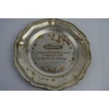 A silverplate presentation tray to SS Brigadefuhrer Germann Brieb Panzer grenadier division 9th