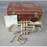A Besson & Co., Class A Prototype trumpet, 198 Euston Road, London, with a leather Tompkins & Son