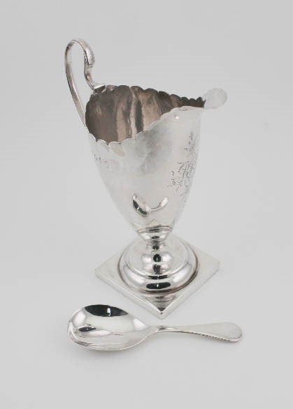 A silver jug and a silver christening spoon, 3.68toz. - Image 2 of 2