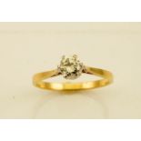 An 18ct yellow gold and diamond solitaire ring, the brilliant cut diamond approx 0.25ct, size J, 2.