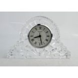 A Waterford crystal mantle clock, 13cm high.