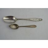 A pair of SS Waffen mess hall spoons with makers marks