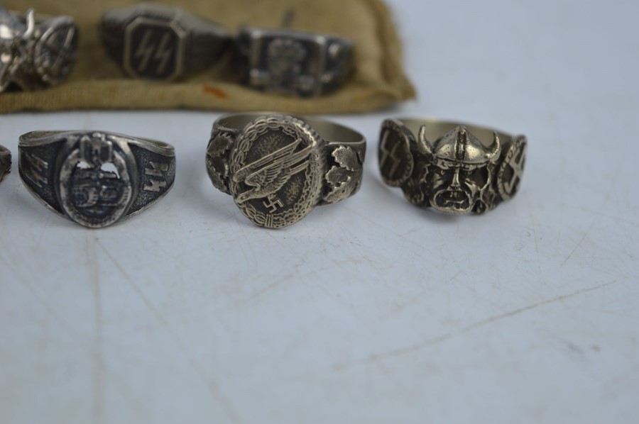 Quantity of German SS officers rings in a British soldiers rifle cleaning bag - Some rings are - Image 4 of 9