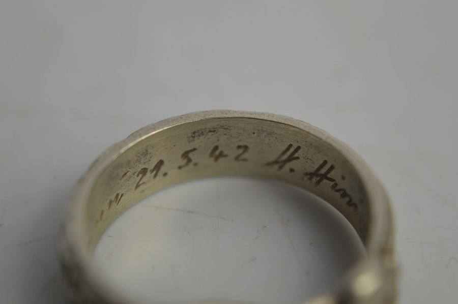 Three German SS officers rings all with makers / hallmarks - Image 5 of 10