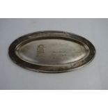 A WW2 Silver plate tray presented to SS officer Karl Kreutz 2nd October 1939 - Marked Prima N.S