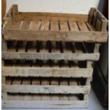 Five wooden apple crates marked P.G Stratton & son