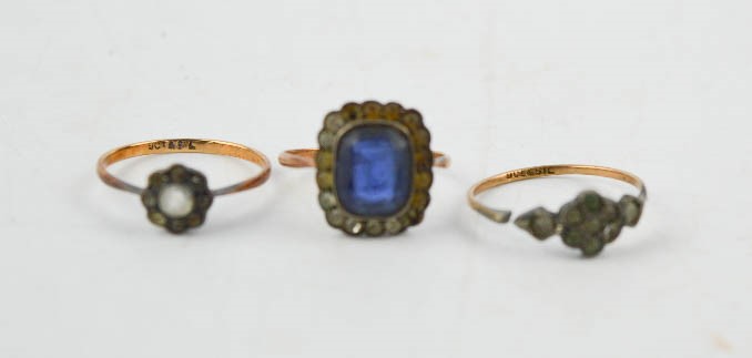 Three Victorian dress rings.