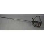 A 19th century German duelling sword, basket hilt, crest marked with court crown.