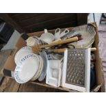 A box of mixed items to include Roselle - Midwinter tableware