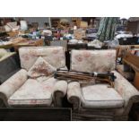 Two floral matching armchairs