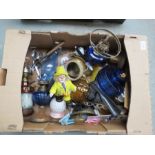 A quantity of items to include - Glass lanterns - Brass clown etc