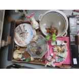 A quantity of ornaments including some animal examples and Royal Doulton plates etc