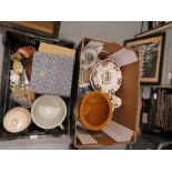 A quantity of ceramics including two Victorian blue and white meat platters, TF & Sons Florence