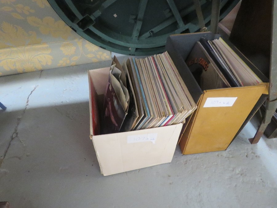 A large group of vinyl records