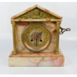 A marble mantle clock.