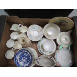 A box of items to include - Royal vale china - Teapot - Vase etc