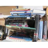 A quantity of war related books, including novels; RAF, Tanks, WWII, Normandy Landings and others.