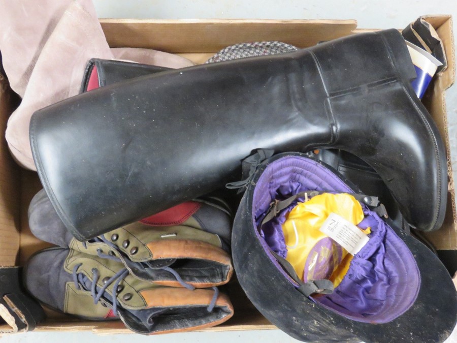 A quantity of Riding boots and other items