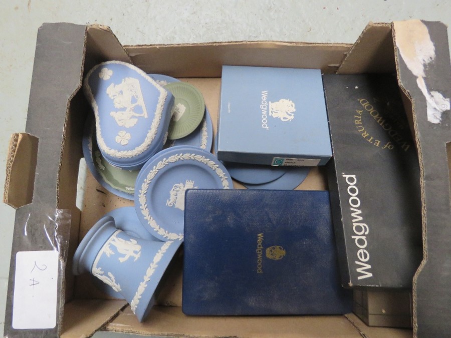 A group of blue & white Wedgwood plates together with a Royal wedding Lady Diana plaque