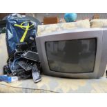 A bush TV and a quantity of phones