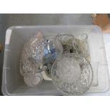 A box of glass ware - bowls - jugs - glasses - vases etc