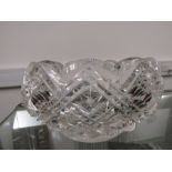 A large crystal bowl - 21cm wide x 12cm deep