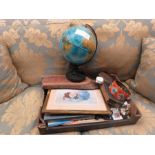 A globe lamp - quantity of pictures - Marbles - Books - Games etc