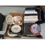 Two boxes of collectors plates, some boxed, including the Minerva collection and Aynsley.