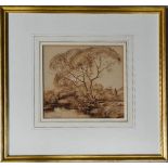 Thomas Tenant Baxter (1894-1947): tree beside a river, watercolour on paper, signed and dated