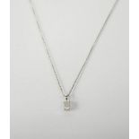 An 18ct white gold and diamond pendant, the diamond approx 1ct, 3.4g.
