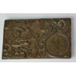 A Chinese hand carved natural jade inkstone of dragon design. 9.5cm x 5.5cm