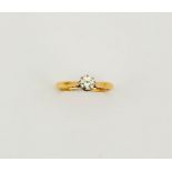 An 18ct gold solitaire diamond ring, the brilliant cut diamond 0.50ct, size N, 2.7g.