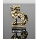 A Chinese Tibetan Miao silver dragon seal