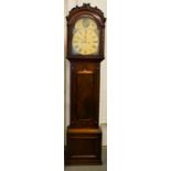A 19th century longcase clock, by Turnbull & Young, with mahogany case, the painted dial depicting