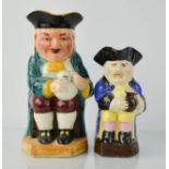 A Burlington ware Toby jug, together with a smaller example, 18cm high.