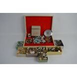 A quantity of costume jewellery, to include vintage brooches, necklaces, clip on brooches,