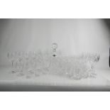 A group of cut glass and crystal, to include a decanter, champagne glasses, flutes, red & white wine