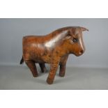 Vintage leather bull believed to be by Omersa