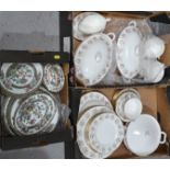 A group of Minton dinnerware in the Spring Bouquet pattern and a group of Coalport in the Indian