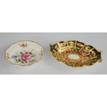 Two Royal Crown Derby dishes, no. 2451 and Derby posies pattern.